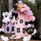 95PCS Halloween Balloon Garland Arch Kit – Pink Black Purple Balloons with Bat, Ghost Mylar Foil & Explosion Star Balloons for Halloween Party, Birthday & Baby Shower Decorations